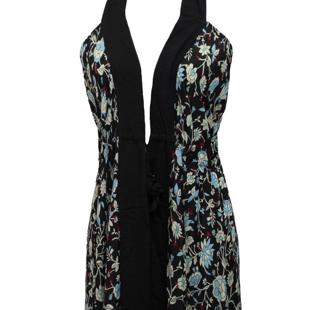 BOHO HALTER TIE-FRONT FLOWY MAXI TOP - Picture 7 of 7